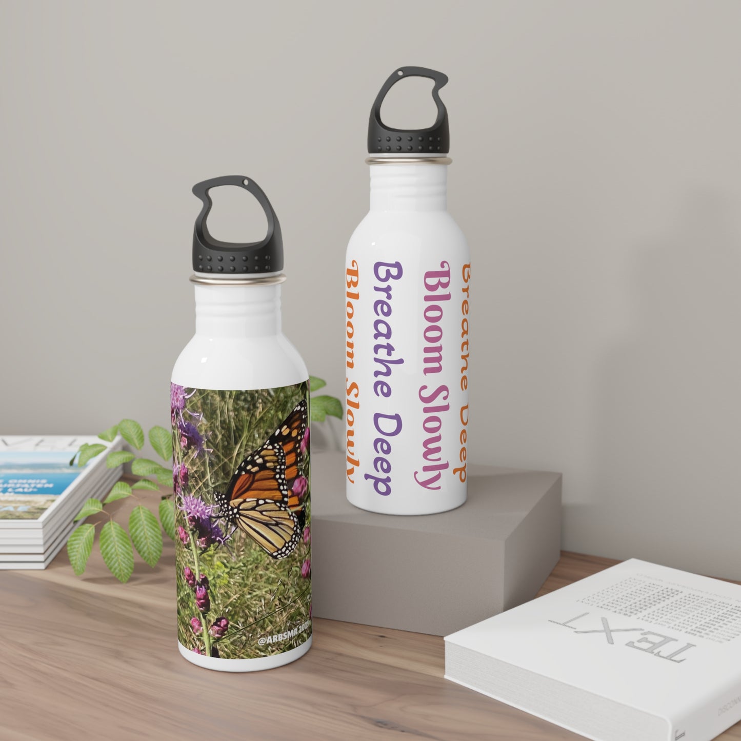Butterfly & Thistle Stainless Steel Water Bottle
